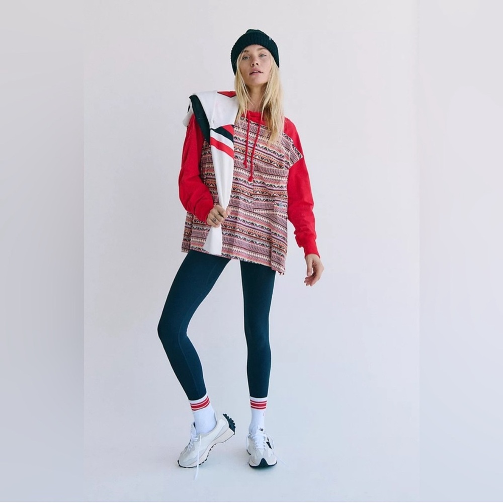 Free People Hot Shot Printed Hooded Layer P2P 26.5” $70 Retail NWOT - Picture 3 of 9